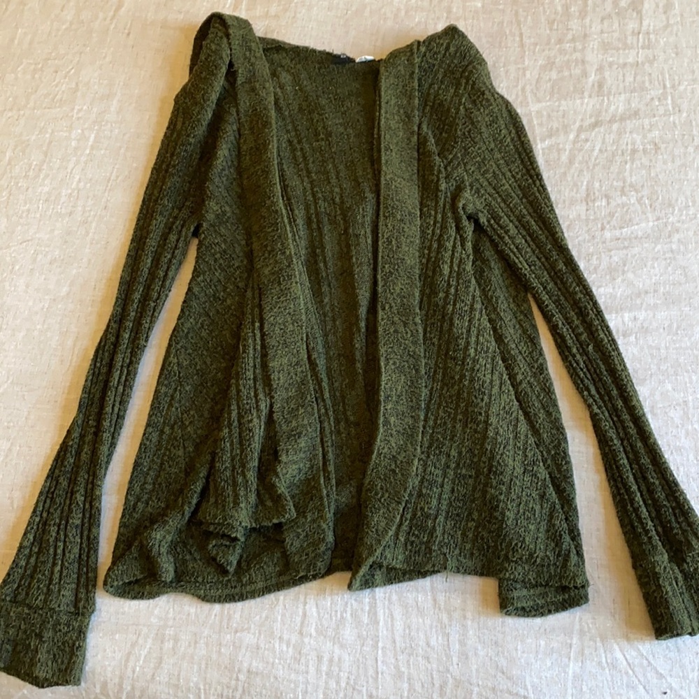 Green Cardigan with Hood